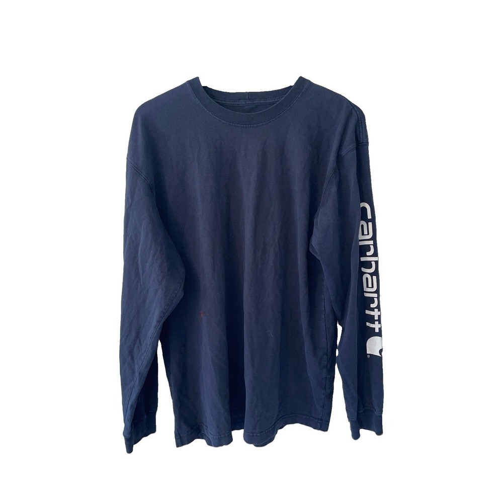 Mens Carhartt Vintage 2013 Long Sleeve Original Fit T-shirt Navy Blue Size L